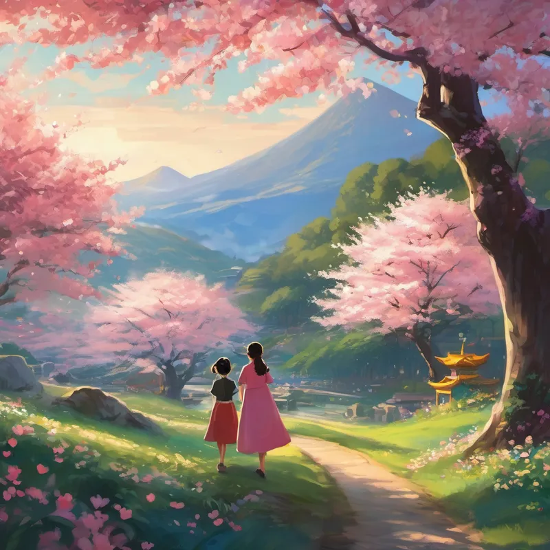 Her first stop was the stunning cherry blossom trees of Japan. The delicate pink petals against a vibrant blue sky painted a picture of pure serenity. As she wandered beneath the branches, she noticed a group of children playing a traditional Japanese game. They smiled warmly at Lily, and she beamed back. The language barrier didn't matter; their laughter and gestures bridged the divide. They taught her some words, and with smiles and gestures, they communicated effortlessly. Lily learned that positive communication can transcend language and culture. Next on her journey, Lily found herself amidst the lush green landscapes of Ireland. The emerald hills and mystical castles made her feel like she had stepped into a fairytale. While exploring, she encountered a local musician playing a captivating tune on his flute. Lily couldn't resist asking if she could join in with her lightweight guitar. Without hesitating, the musician smiled and welcomed her. Together, they created a melody that stirred the hearts of everyone within earshot. Their harmonious music taught Lily that positive communication can also happen through art, even without words.