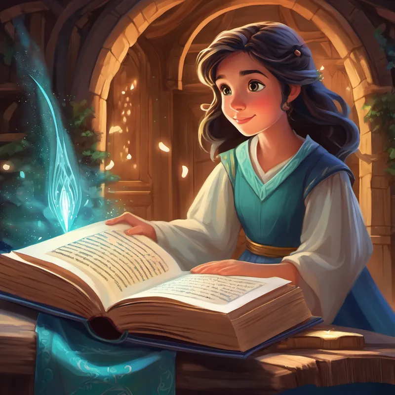 As she gently opened the book, she noticed that each page had a letter of the alphabet accompanied by a beautiful illustration. Aurora's eyes widened with excitement as she read aloud the first page, "A is for Amara, a powerful sorceress who had a gift for love spells." Intrigued, she continued flipping through the pages, eager to learn more about the magical world within the book. With each turn of the page, she discovered stories of enchanting creatures, ancient spells, and fascinating characters. But one tale, in particular, captured her attention—a story about true love and the power of patience.