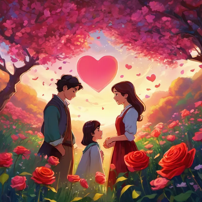 As the seasons passed and the years went by, Benjamin and Celeste grew closer and their love for one another blossomed. One day, after countless failed attempts, the enchanted rose finally bloomed with vibrant colors, radiating a powerful glow that filled the meadow with a magical aura. In that moment, Benjamin and Celeste realized that true love cannot be rushed. It blooms when the time is right, just like flowers in a field. Their patience and perseverance had paid off, and they knew that their love was stronger than any spell or enchantment.