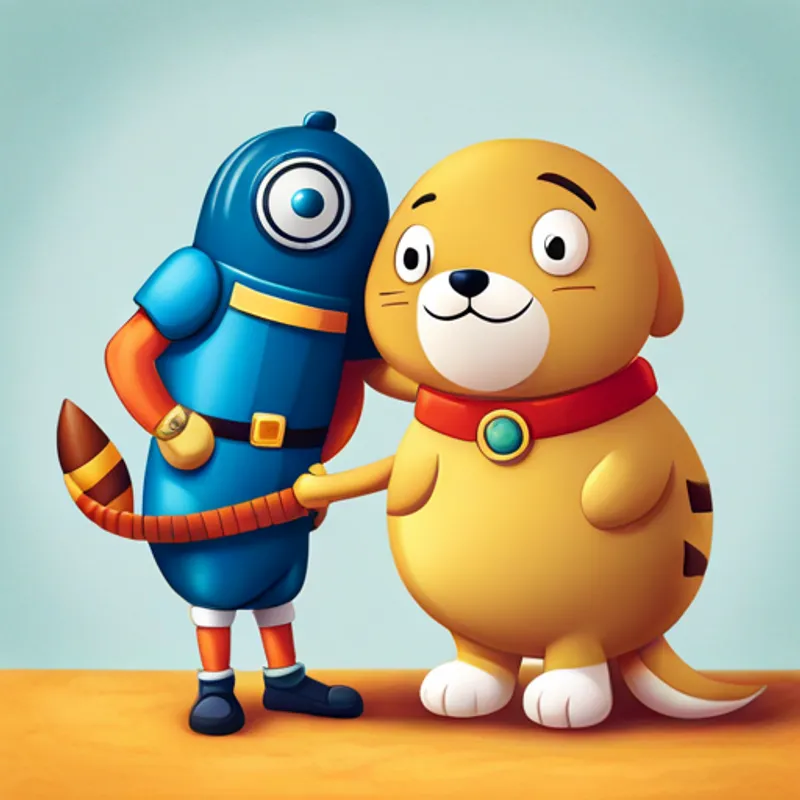 Brainy holding a cute puppy with a wagging tail