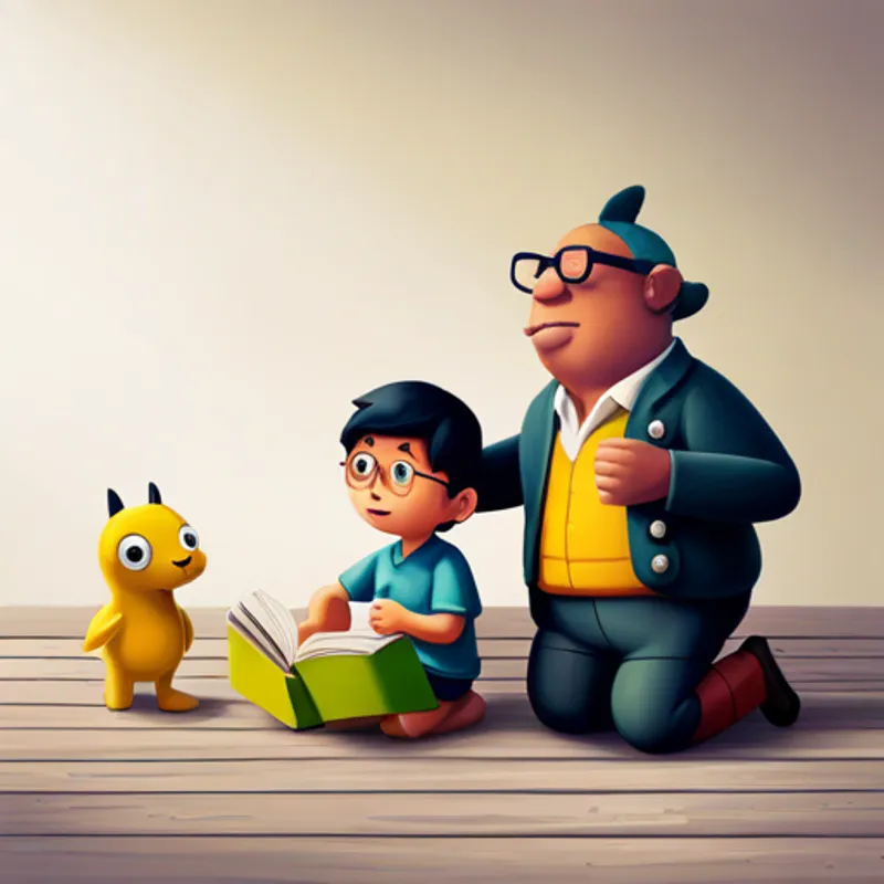 Brainy and Sparky telling their story to their friends