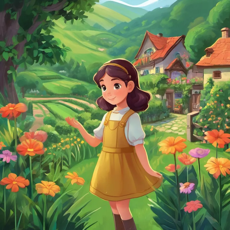 Once upon a time in a quiet village nestled between towering mountains and a dense forest, there lived a young girl named Lila. Lila's village was known for its lush green fields and beautiful gardens. But little did everyone know that Lila had a special garden where plants could talk! Lila's magical garden was her own little secret. In this garden, flowers danced gracefully, trees whispered softly, and the bushes giggled with delight. Every day after school, Lila would rush to her garden to chat and play with her leafy friends.