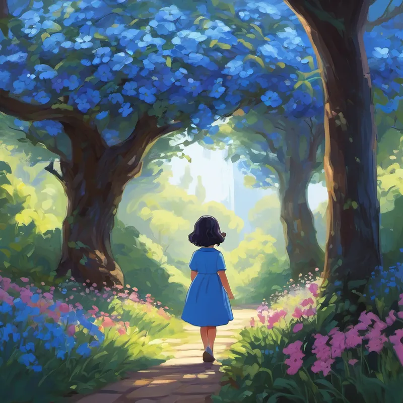 One sunny afternoon, as Lila walked through her garden, she noticed a small blue flower saddled up next to a tall oak tree. The flower looked sad and droopy, so Lila kneeled down and asked, "What's the matter, dear flower? Why do you seem so down?" The little blue flower sighed and replied, "Oh, Lila, everyone ignores me because I am small. They think I'm not as beautiful or important as the bigger flowers. But I still have the power to make people smile with my delicate petals."