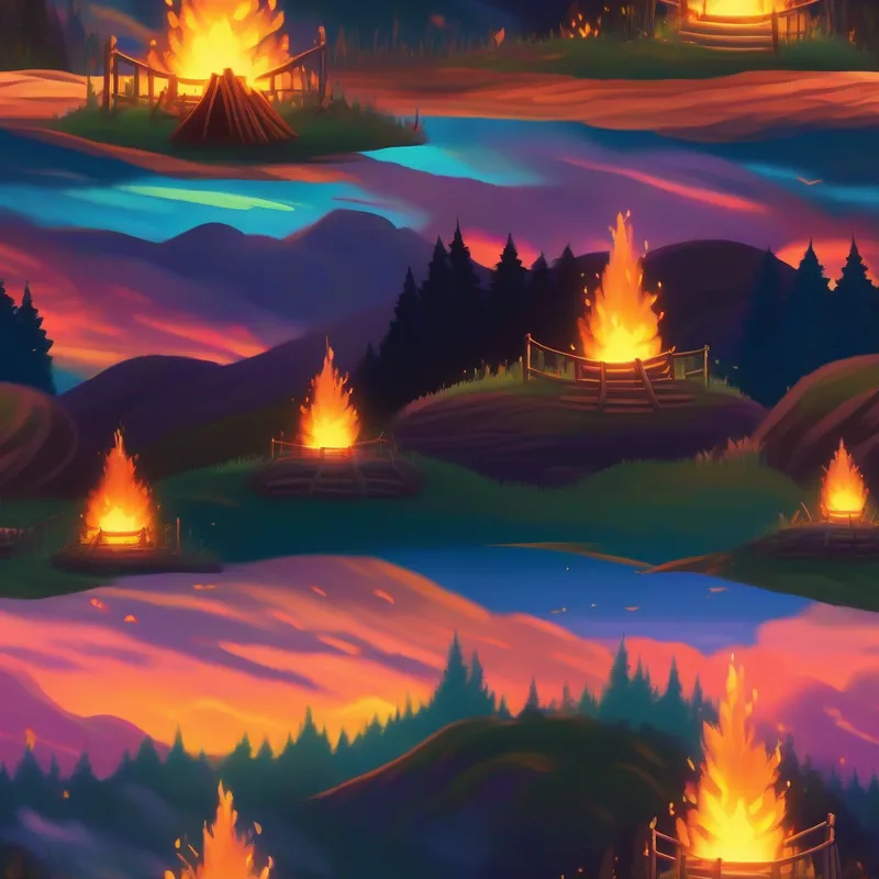 Magical sunset, breathtaking glow, bonfires and storytelling