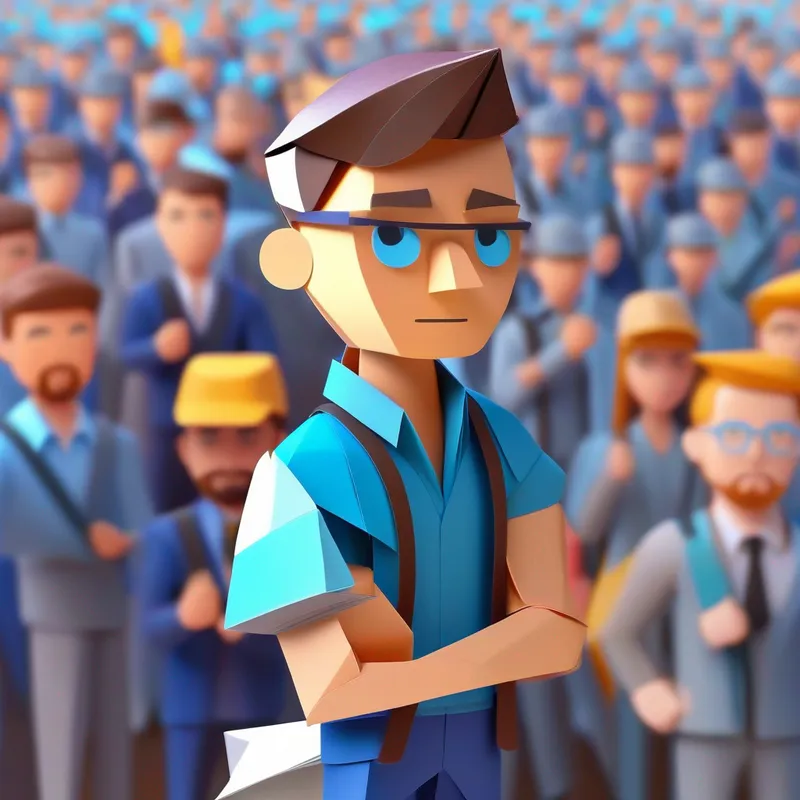 Young engineer with bright eyes and a determined expression., standing in front of a crowd, delivering an inspiring speech filled with passion.