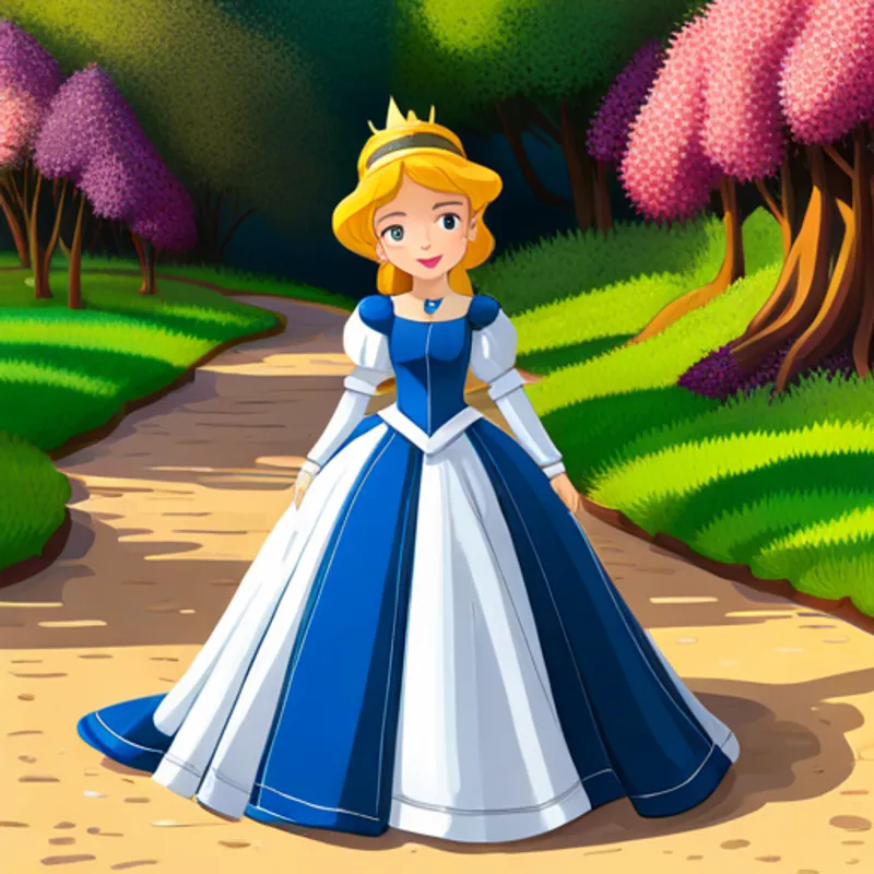 Princess Arabella sitting in a royal garden with flowers