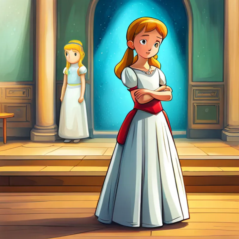 Princess Arabella looking sad, watching other princesses dance