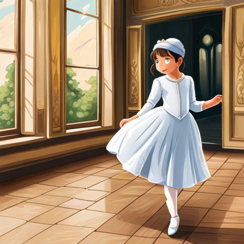 Princess Arabella wearing a disguise, sneaking into a ballet class