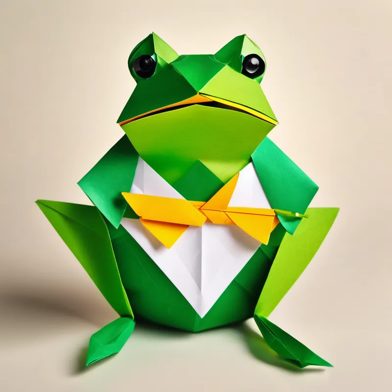 Heroic frog telling his story, sad expression on his face