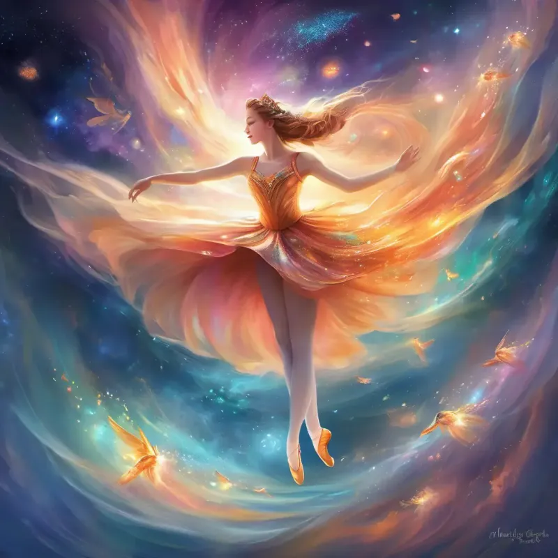 In space, Bouncy, cheerful, with a bright, light-hearted aura meets Spirited, friendly, with a fluid and graceful demeanor and together they create water, shown as a beautiful, playful ballet.