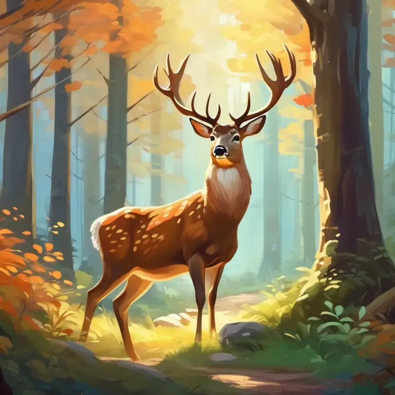 Encounter with a helpful deer in the forest.
