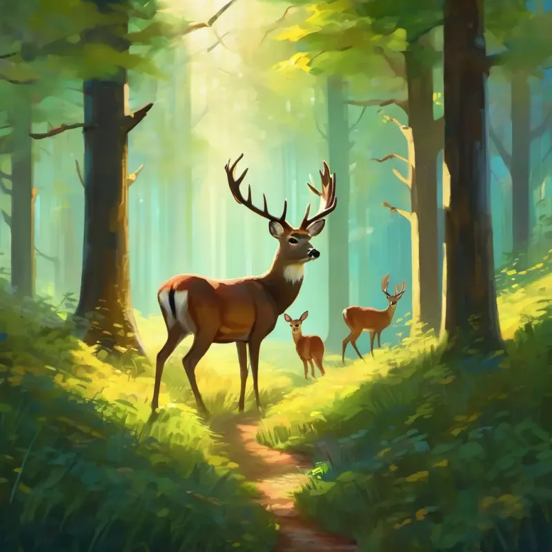 They leave the forest with the cure, grateful to the deer.