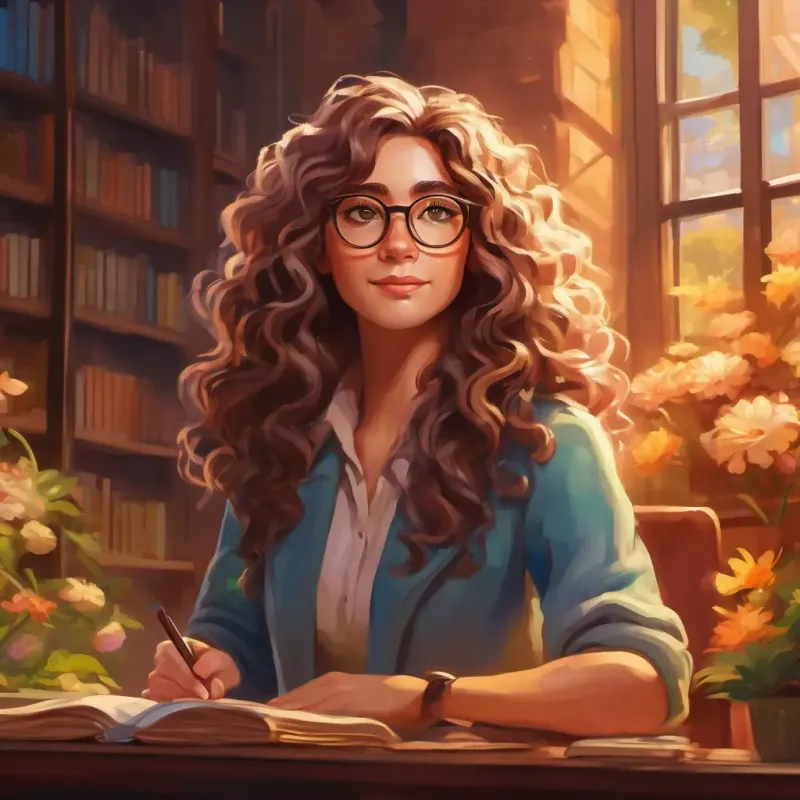 Kind psychologist with long curly hair and glasses, eyes sparkle with kindness is asked to help heal her town from their trauma.