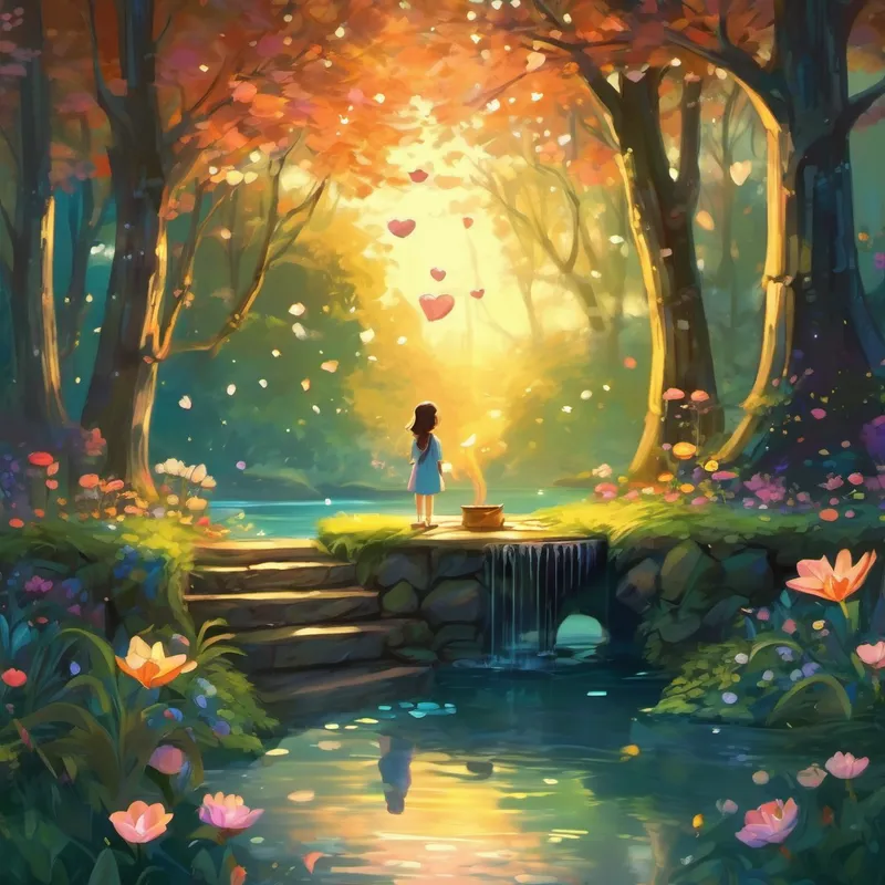 From that day on, every time Lily closed her eyes and made a wish upon the night sky, she always remembered the magic of the wishing well and the importance of spreading happiness. And the well, hidden deep within the forest, continued to grant wishes to those who truly believed in the power of kindness and love. And so, dear child, don't ever stop dreaming and making wishes. Because who knows, perhaps one day, when your heart is full of kindness and love, you might stumble upon a magical wishing well of your very own. The end.