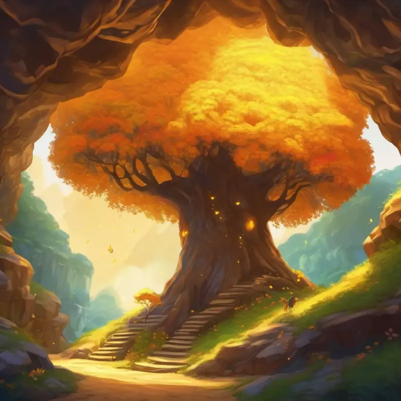 Reaching the enchanted honey tree in the secret cave.