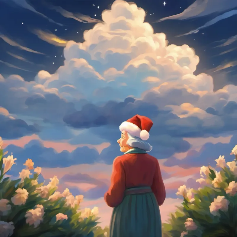 Lily's grandmother watched the clouds with a worried gaze.