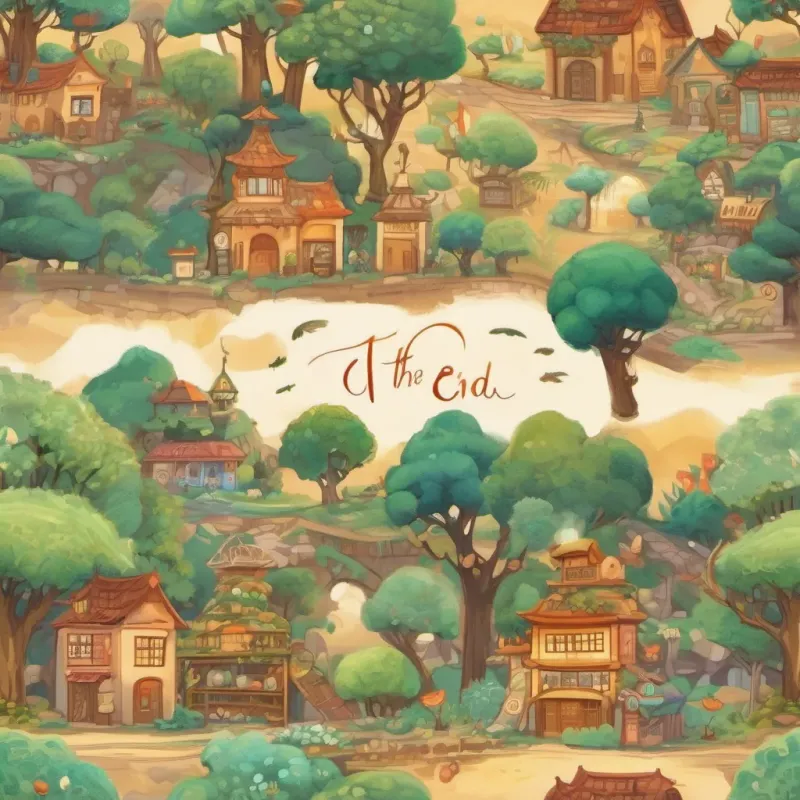 An illustrated page with the words 'The End' and small, whimsical decorations around the text.