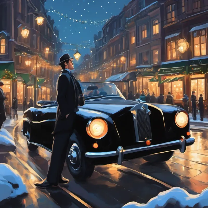 Black, handsome, well-dressed man with intelligent eyes, 30 years old's drive to the city, begins to settle in, anticipates the evening.