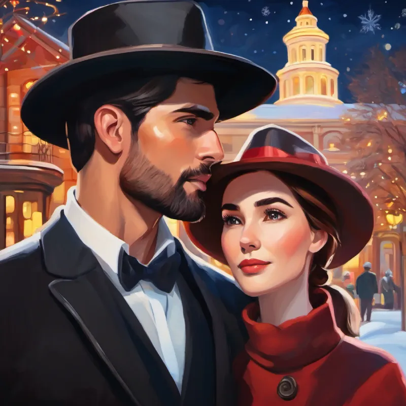 Black, handsome, well-dressed man with intelligent eyes, 30 years old and Artistic woman with expressive eyes, passionate about culture share dreams under Texas sky, deep connection felt.