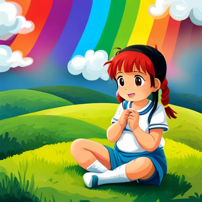 Lili understanding the meaning of the rainbow