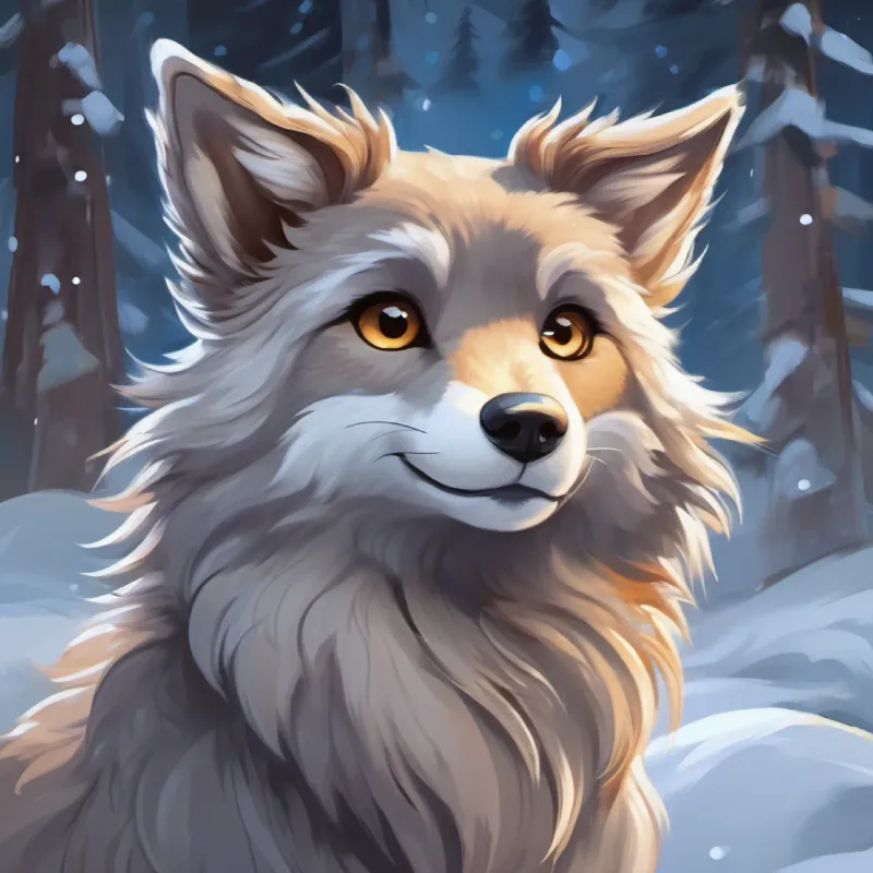 Grey fur, gentle gaze, serene spirit finds Brown fur, playful eyes, exuberant energy, success in the game.