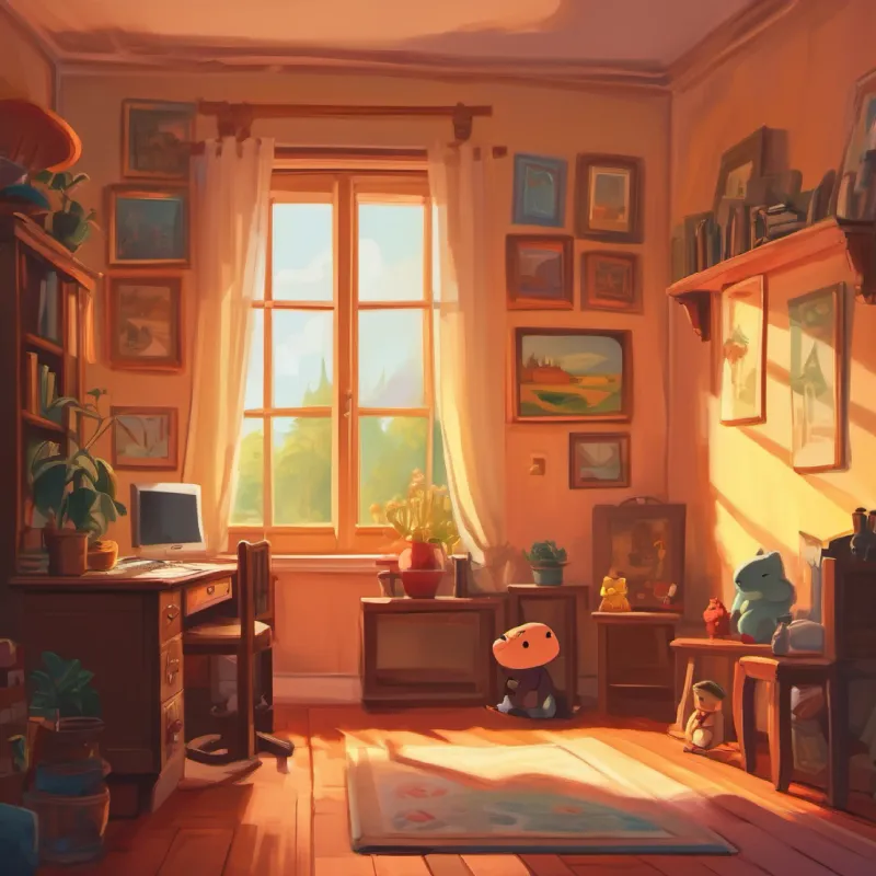 Gökçen plays in her room, Misha watches.