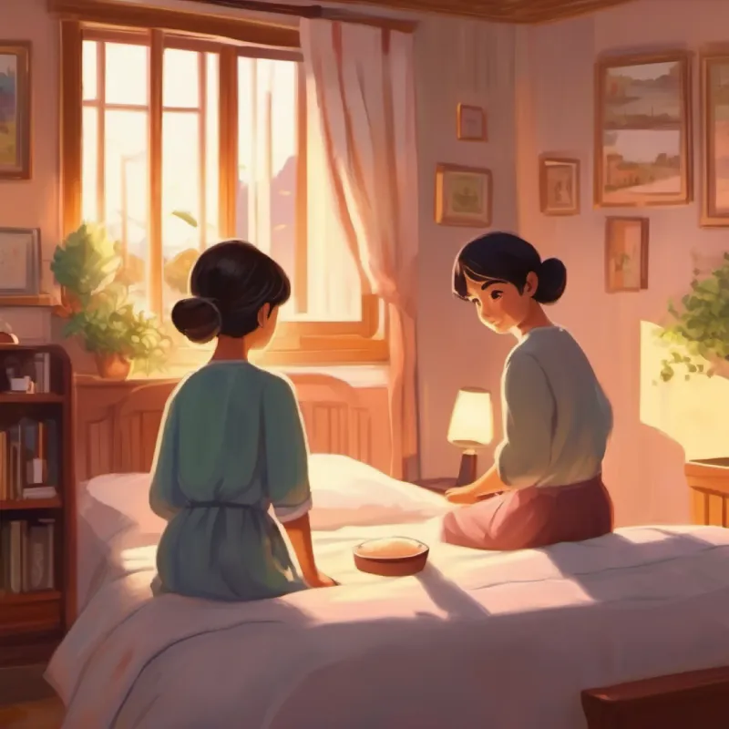 They get ready for bed, cleaning up.