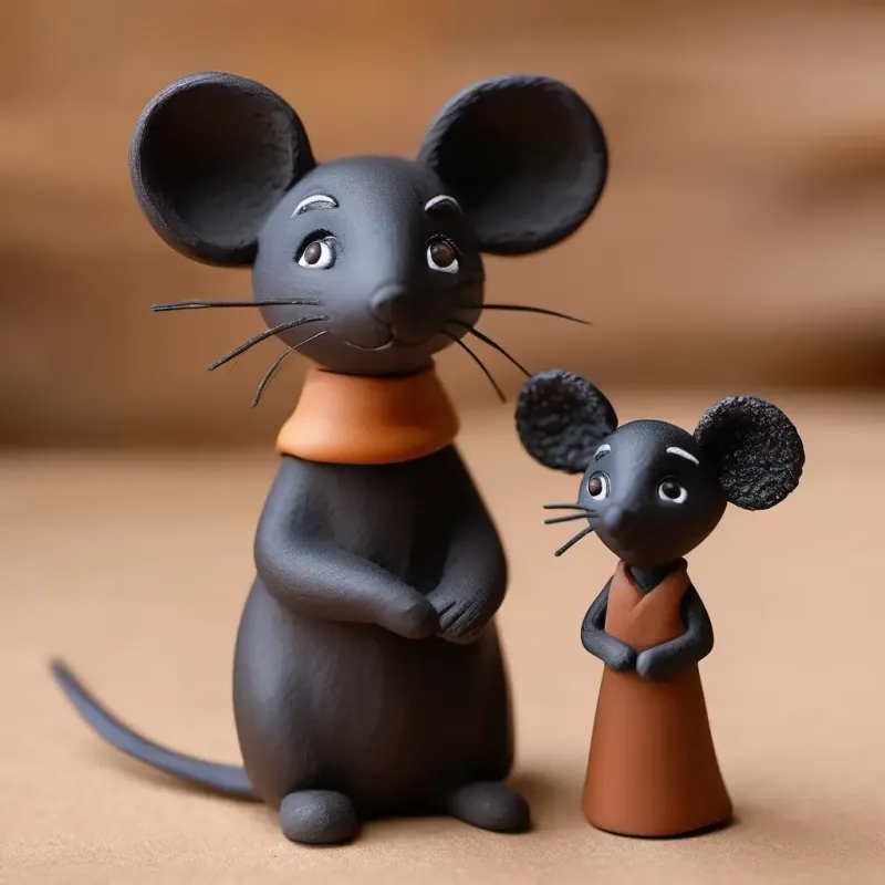 Tiny, quick, mouse with sparkling black eyes and brown fur invites Energetic boy, brown skin, dark hair, curious brown eyes and Graceful girl, brown skin, long black hair, kind brown eyes to join