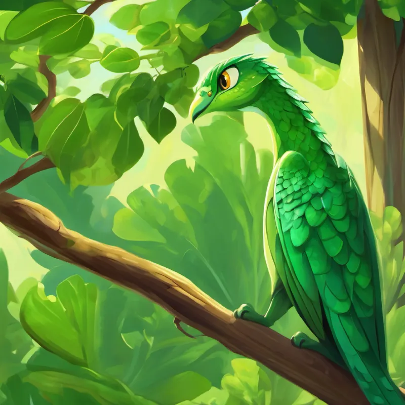 Long, green scales with keen, observant eyes feeling included, decides to participate.