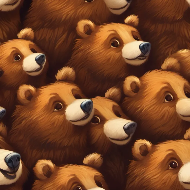 Curious little bear, brown fur, friendly eyes heads home