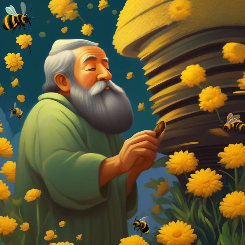 Kind and noble man with a calming presence uses the dua to rebuild the beehive