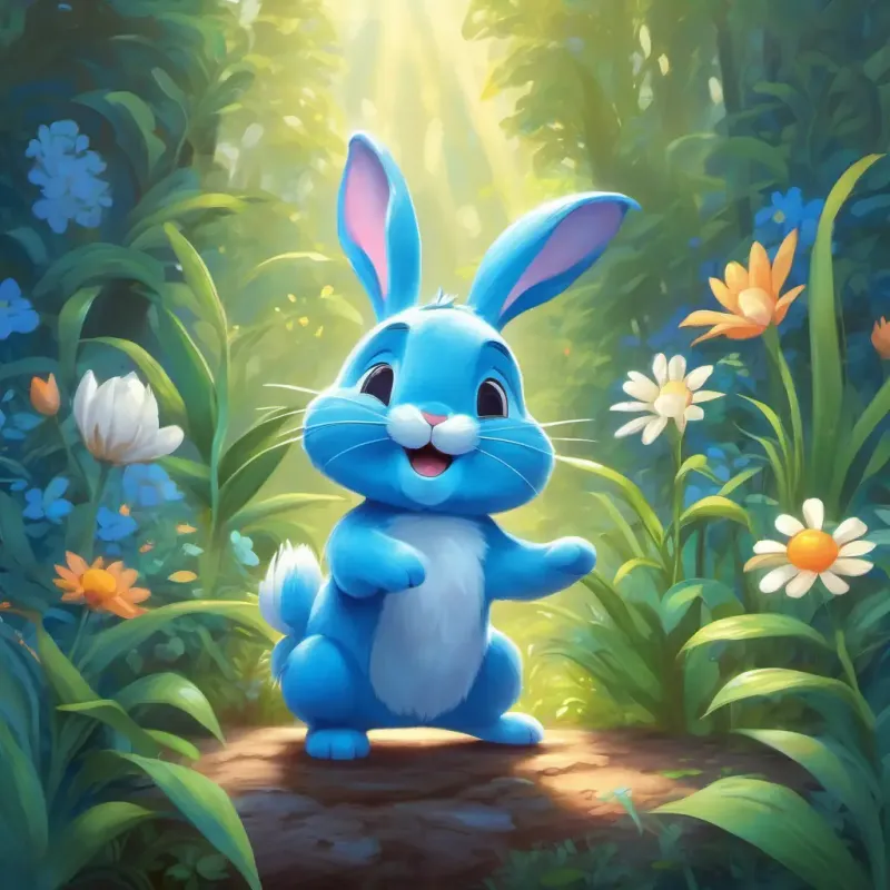 Friendly blue bunny, singing plants, magical creatures