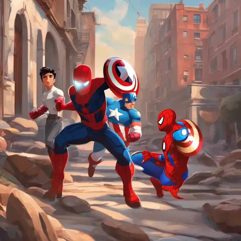 captain america, spiderman, and iron man