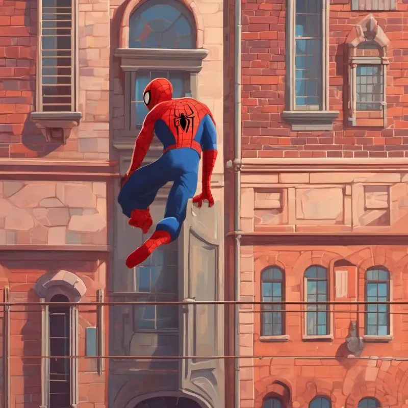 spiderman on the side of a building