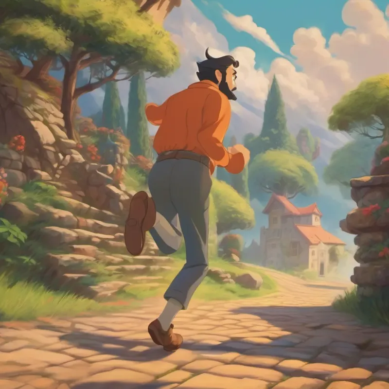 a villain running away