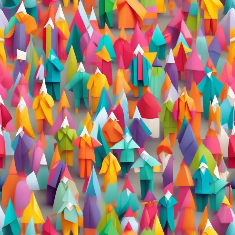 Cheerful people with colorful clothes. gather in the town square to find a solution.