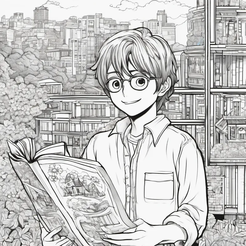 You see, Hiroshi had trouble socializing. His blurry vision made it hard for him to make out faces or read the expressions of others. It seemed like the world around Hiroshi was a beautiful painting, but he couldn't quite grasp the vivid details that brought it to life. Yet, there was one person who seemed to understand Hiroshi's struggles and never judged him based on his limitations. Next door to his apartment lived a boy named Akihiro. Akihiro had always sensed Hiroshi's longing for friendship, and they had become the best of friends over the years.