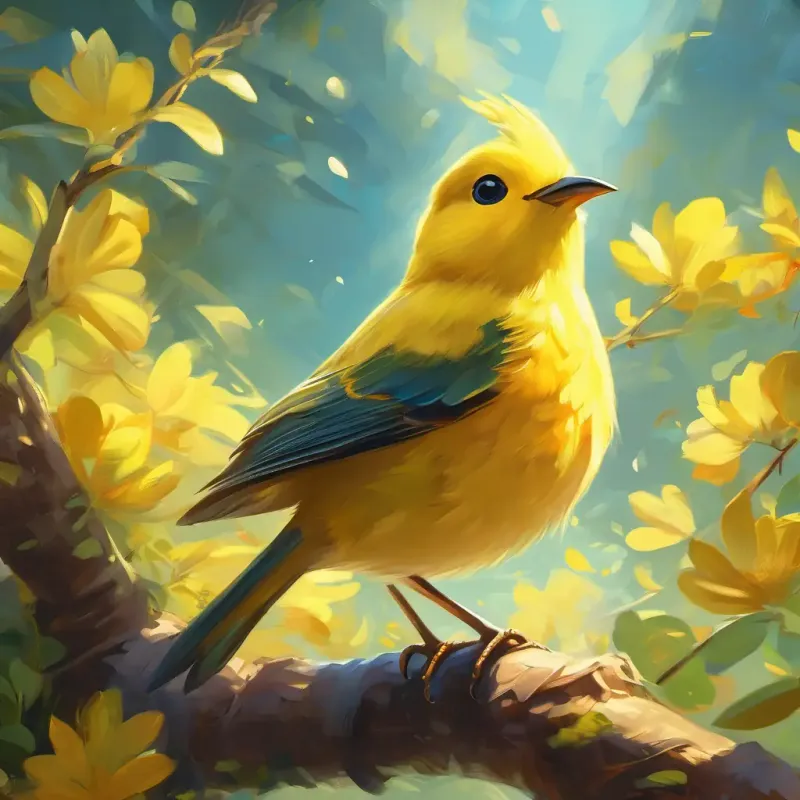 After initial struggles, A petite, yellow bird with bright inquisitive eyes and a curious spirit starts to fly better.