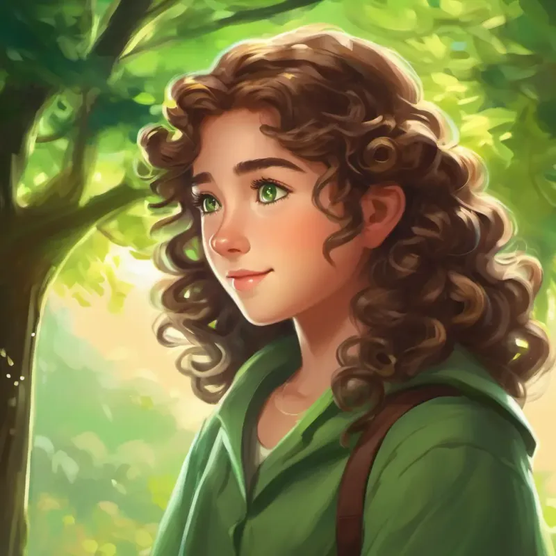 The conclusion, highlighting how Curly brown hair, twinkling green eyes's kindness saved the world and sharing the moral of the story