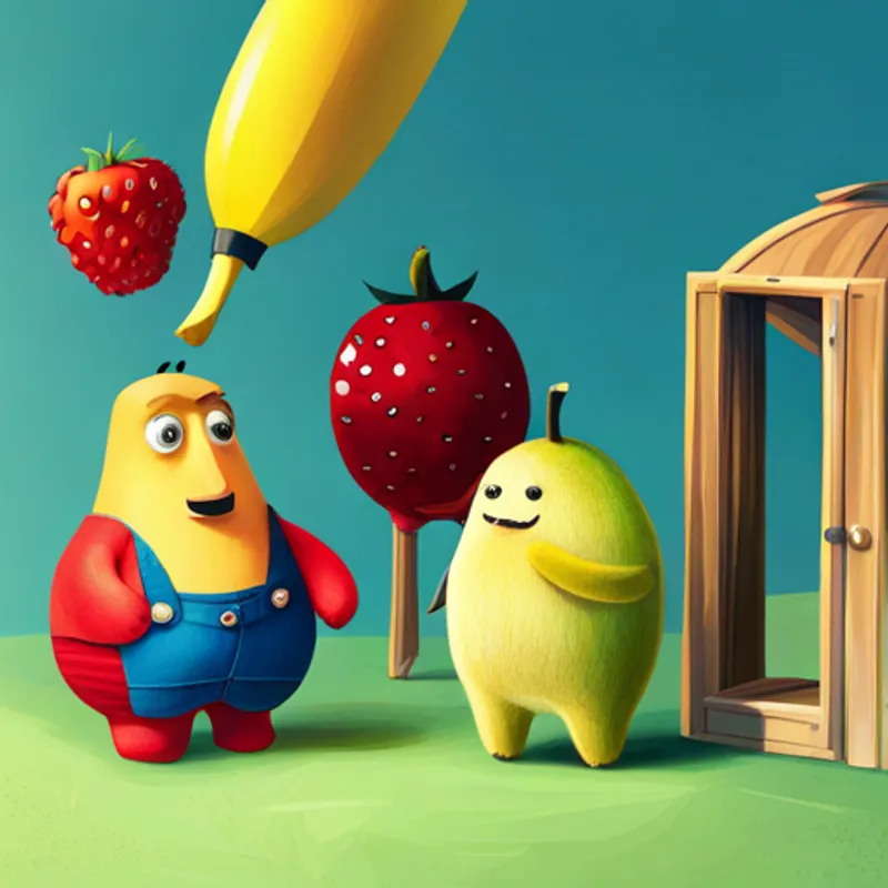 Apple, banana, and berry talking about their feelings