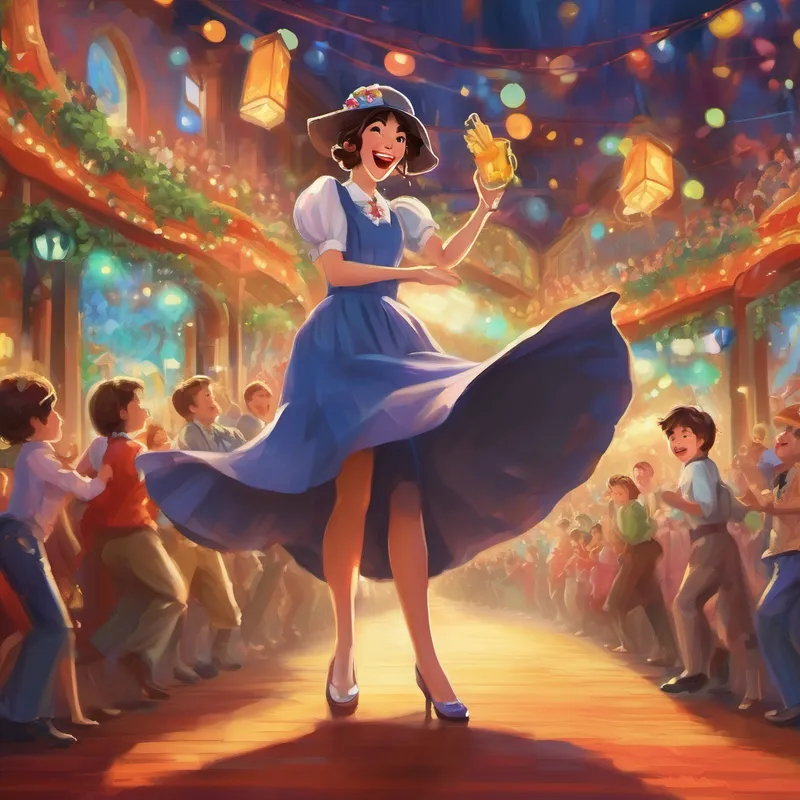 E for "Excitement" when she stepped on the stage,
F for "Funniness", her gags like a rage.
G for "Giggles" that echoed all around,
H for "Humor", that made the audience astound. I for "Imagination", her jokes were out of sight,
J for "Jokester", who brought laughter day and night.
K for "Knock-knock" jokes, she'd play with humor's key,
L for "Laughter", making the crowd happy as can be!